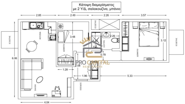 (For Sale) Residential Apartment || Thessaloniki Center/Thessaloniki - 70 Sq.m, 2 Bedrooms, 107.000€ 